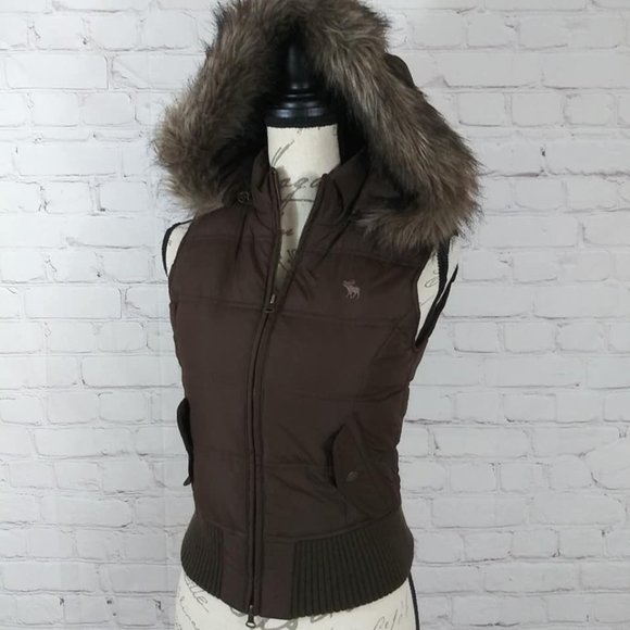 Abercrombie & Fitch Other - Abercrombie Size L Girls Brown Down Puffer Vest